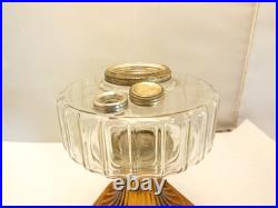Vtg Aladdin Clear Over Gorgeous Amber Corinthian Oil Lamp Chimney Shade C Burner