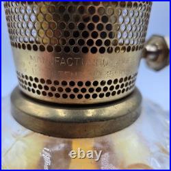 Vtg Aladdin Genie II Oil Lamp Clear Glass Font Shell Design Brass Collar