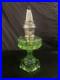 Vtg Aladdin Green Glass Bell Stem Oil Lamp (uranium)