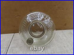 Vtg Aladdin Lamp Clear Glass Fount W Model C Burner Diamond Cross Hatch Pattern