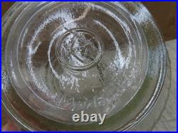 Vtg Aladdin Lamp Clear Glass Fount W Model C Burner Diamond Cross Hatch Pattern