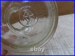 Vtg Aladdin Lamp Clear Glass Fount W Model C Burner Diamond Cross Hatch Pattern