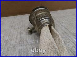 Vtg Aladdin Lamp Clear Glass Fount W Model C Burner Diamond Cross Hatch Pattern
