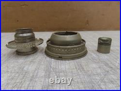 Vtg Aladdin Lamp Clear Glass Fount W Model C Burner Diamond Cross Hatch Pattern