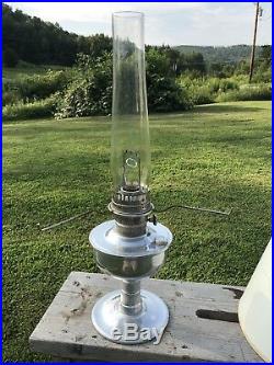 Vtg Aladdin Lamp Moc C Ind Bras Orignal Long Glass Shute