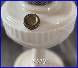 Vtg Aladdin Lincoln Drape Oil Lamp Pink Alacite Glass Nu Type Model B No Shade