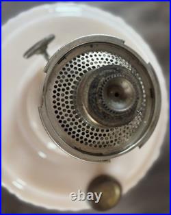 Vtg Aladdin Lincoln Drape Oil Lamp Pink Alacite Glass Nu Type Model B No Shade