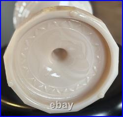 Vtg Aladdin Lincoln Drape Oil Lamp Pink Alacite Glass Nu Type Model B No Shade