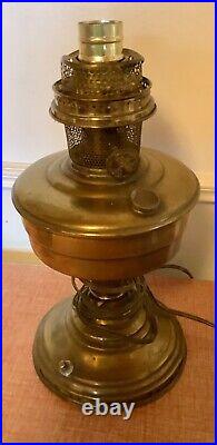 Vtg Aladdin Model #12 Brass Oil Table Lamp Kerosene Parlor Lantern Light