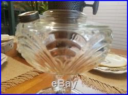 Vtg Aladdin Nu Type Model B Washington Drape Clear Glass Base Kerosene Oil Lamp