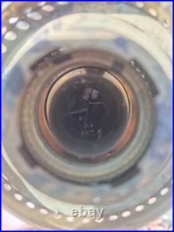 Vtg Aladdin Oil Lamp Clear Model 23 Colonial Squares Original Cond. Sticker