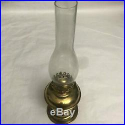 Vtg Aladdin Style Brass Lamp Oil Kerosene Parlor Lamp Hurricane Lantern Light