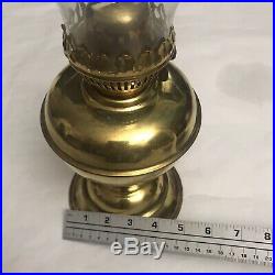 Vtg Aladdin Style Brass Lamp Oil Kerosene Parlor Lamp Hurricane Lantern Light