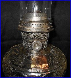 Vtg Aladdin Washington Drape Clear Glass Oil/kerosene Lampmodel C