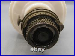 Vtg Aladdin White Alacite Glass Lincoln Tall Drape Oil Lamp withModel B Burner #1