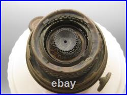 Vtg Aladdin White Alacite Glass Lincoln Tall Drape Oil Lamp withModel B Burner #1