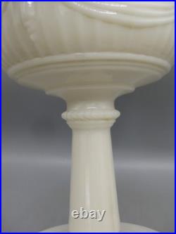Vtg Aladdin White Alacite Glass Lincoln Tall Drape Oil Lamp withModel B Burner #2