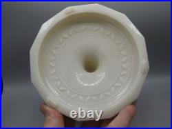 Vtg Aladdin White Alacite Glass Lincoln Tall Drape Oil Lamp withModel B Burner #2