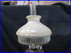 Vtg Aladdin oil Lamp CORINTHIAN, Satin Glass Shade, Model B burner lox-on chim
