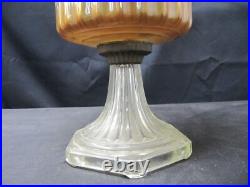 Vtg Aladdin oil Lamp CORINTHIAN, Satin Glass Shade, Model B burner lox-on chim