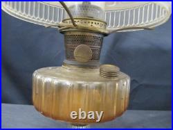 Vtg Aladdin oil Lamp CORINTHIAN, Satin Glass Shade, Model B burner lox-on chim