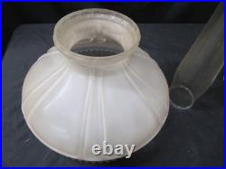 Vtg Aladdin oil Lamp CORINTHIAN, Satin Glass Shade, Model B burner lox-on chim