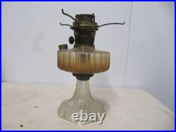 Vtg Aladdin oil Lamp CORINTHIAN, Satin Glass Shade, Model B burner lox-on chim