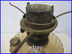 Vtg Aladdin oil Lamp CORINTHIAN, Satin Glass Shade, Model B burner lox-on chim