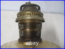 Vtg Aladdin oil Lamp CORINTHIAN, Satin Glass Shade, Model B burner lox-on chim