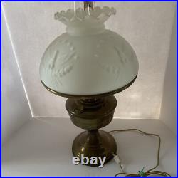 Vtg Antique Americana Shade Aladdin Electrified Oil Lamp With Aladdin Chimney #12