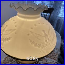 Vtg Antique Americana Shade Aladdin Electrified Oil Lamp With Aladdin Chimney #12