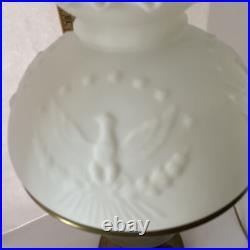 Vtg Antique Americana Shade Aladdin Electrified Oil Lamp With Aladdin Chimney #12