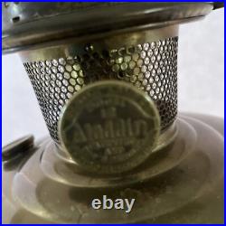 Vtg Antique Americana Shade Aladdin Electrified Oil Lamp With Aladdin Chimney #12
