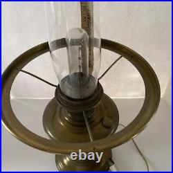 Vtg Antique Americana Shade Aladdin Electrified Oil Lamp With Aladdin Chimney #12