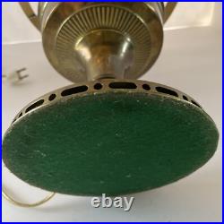 Vtg Antique Americana Shade Aladdin Electrified Oil Lamp With Aladdin Chimney #12