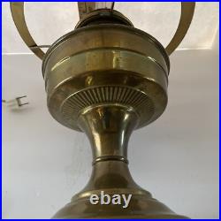 Vtg Antique Americana Shade Aladdin Electrified Oil Lamp With Aladdin Chimney #12