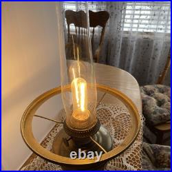 Vtg Antique Americana Shade Aladdin Electrified Oil Lamp With Aladdin Chimney #12