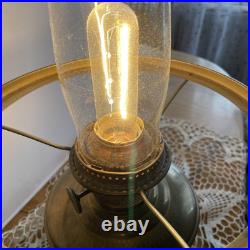 Vtg Antique Americana Shade Aladdin Electrified Oil Lamp With Aladdin Chimney #12