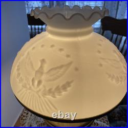 Vtg Antique Americana Shade Aladdin Electrified Oil Lamp With Aladdin Chimney #12