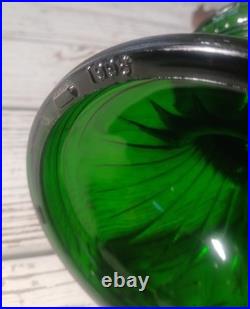 Vtg Emerald Green Lincon Drape Aladdin Oil/kerosine Lamp Model B Lts022