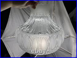 Vtg Glass Oil Lamp Shade 10 Fits Aladdin Coleman Rayo Kerosene Frosted & Clear