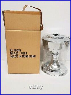 Vtg NOS NIB Aladdin Chrome-plated Brass Heritage Lamp S2301 Oil Kerosene Mantle