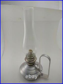 Vtg Nos Aladdin Oil Lamp Aluminum Super Brite Wick Table Or Lg Handle Wall Mount