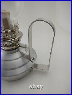 Vtg Nos Aladdin Oil Lamp Aluminum Super Brite Wick Table Or Lg Handle Wall Mount