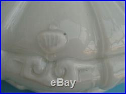 Vtg Old 10 White Moulded Crown Type Glass Kerosene Aladdin Oil Lamp Light Shade