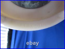Vtg Pair Aladdin Alacite Green & White Tall Cylindrical Table Lamps 26 1/2 3way