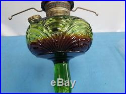 Vtg Rare Emerald Green Dark Aladdin Glass Lamp Washington Drape A STAMPED OLD