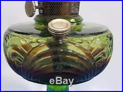 Vtg Rare Emerald Green Dark Aladdin Glass Lamp Washington Drape A STAMPED OLD