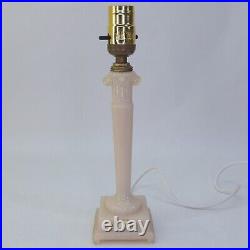 Vtg Uranium Aladdin Ivory Alacite Boudoir Candlestick Table Lamp G23 40s