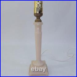 Vtg Uranium Aladdin Ivory Alacite Boudoir Candlestick Table Lamp G23 40s